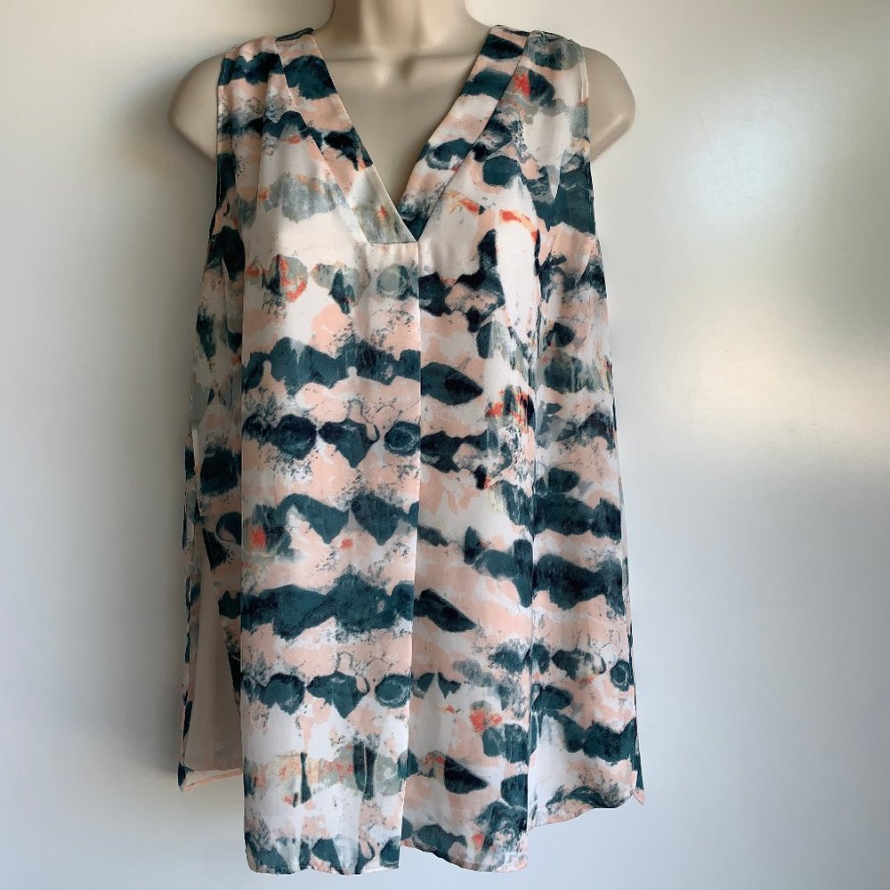 CAbi #5035 Gelato Top Size Small  Pink Green Open Sides